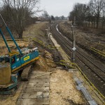 Plac budowy nowego wiaduktu ul. Kościuszki.