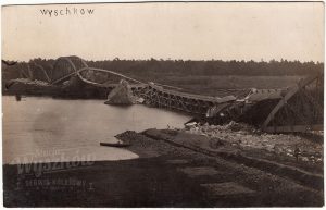 Most kolejowy w Wyszkowie po wysadzeniu, 1915 rok